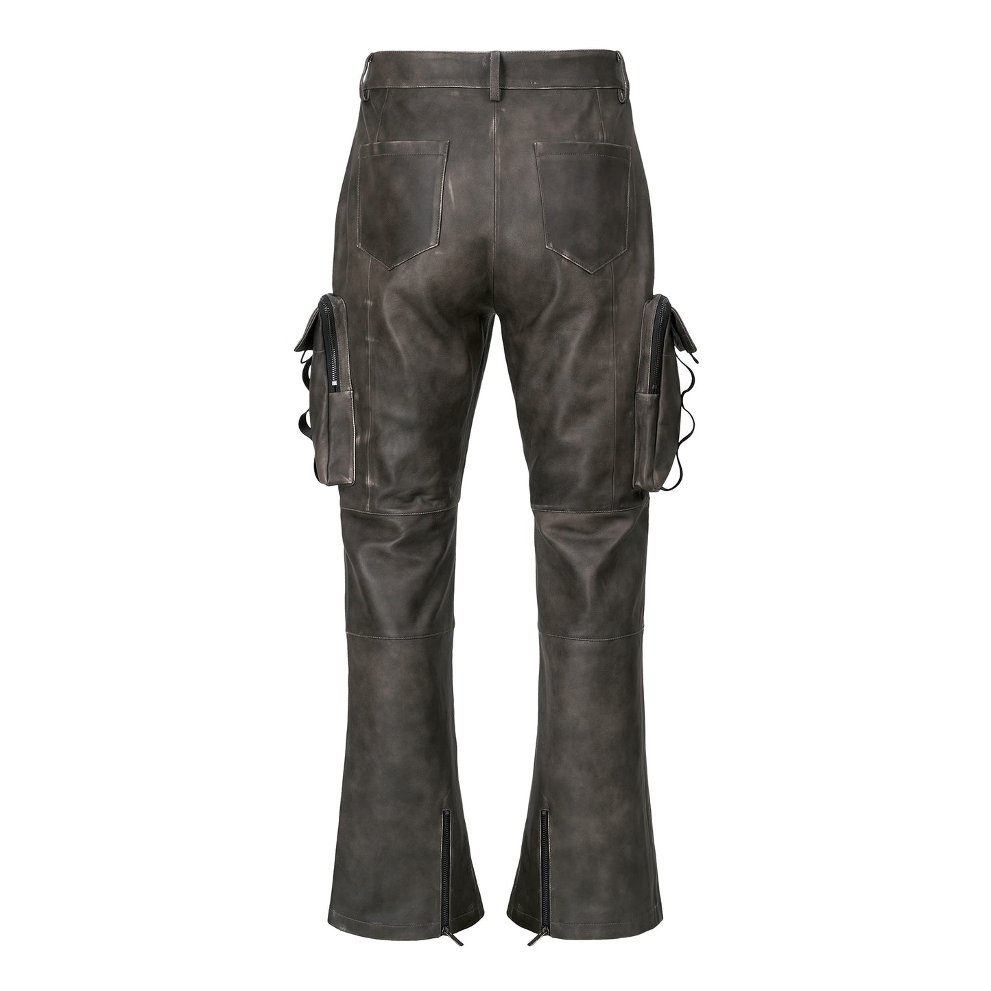 Washed Leather Cargo Pants
