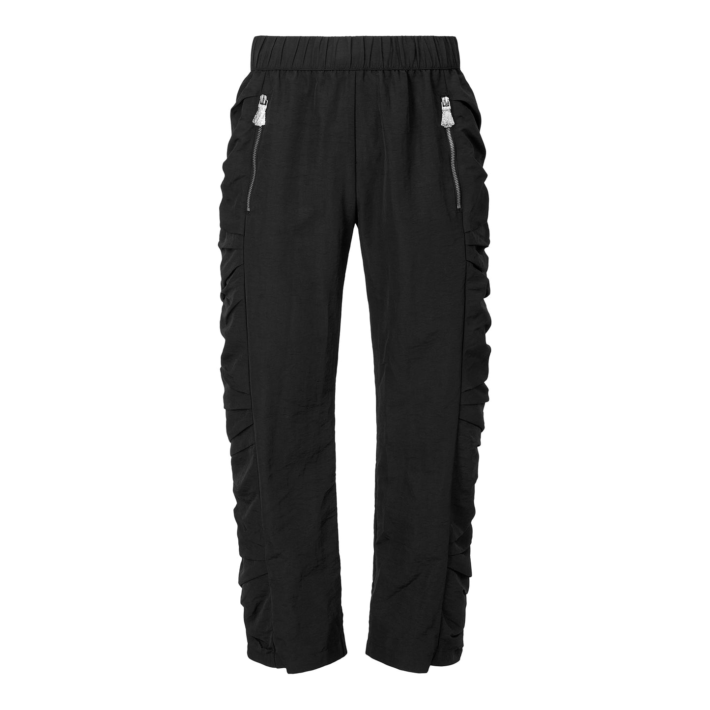 Nylon Pleated Pannel Pants