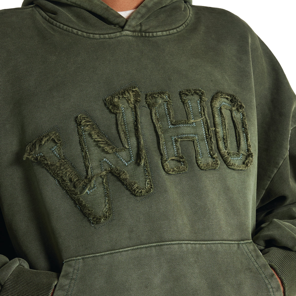 Distressed Embroid Distressed Cropped Hoodie – Who Made Those