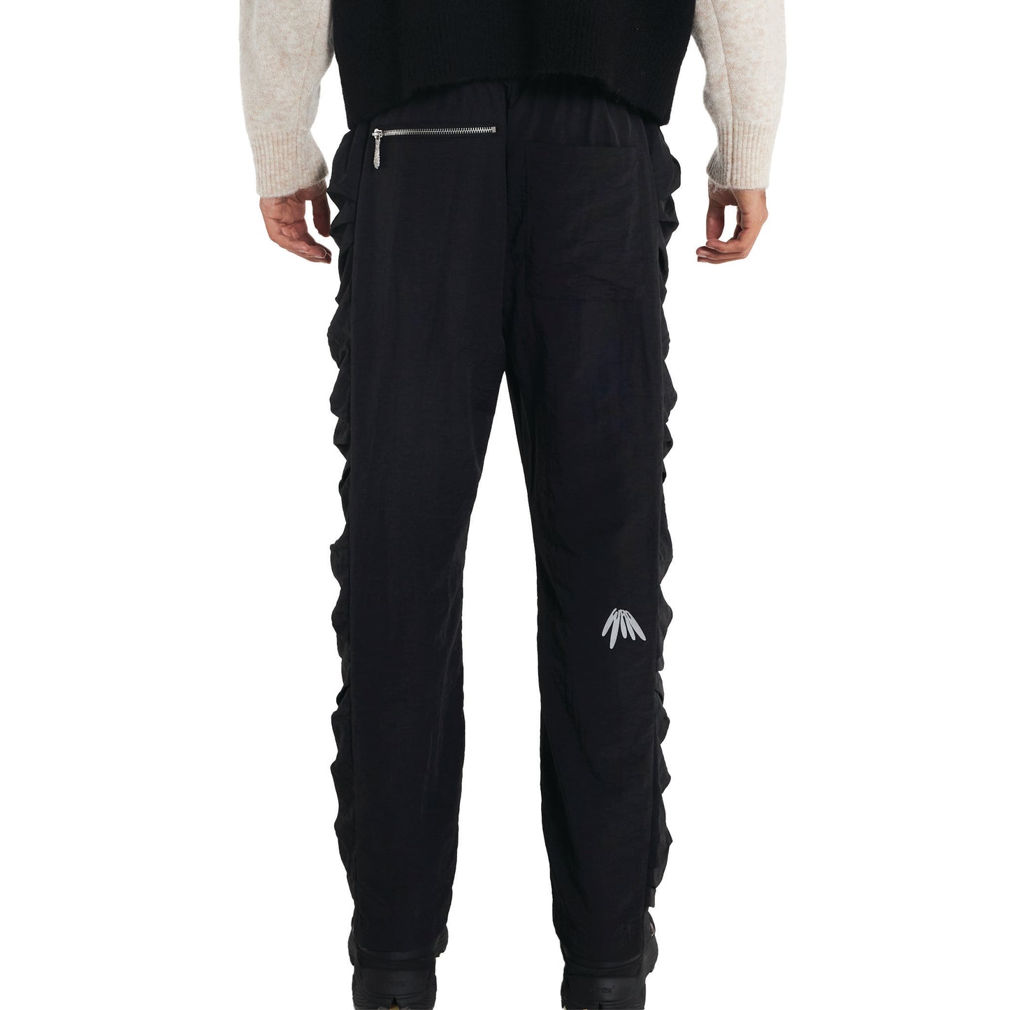 Nylon Pleated Pannel Pants